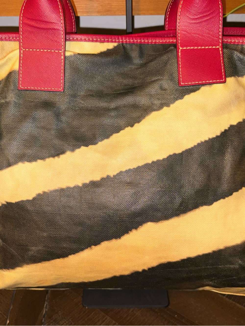 Dooney & Bourke Vintage Zebra Print Large Pocket Tote - Picture 8 of 16